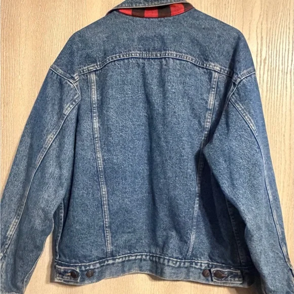 Vintage Levi’s Buffalo Plaid Lined Denim Trucker Jacket – Medium – Made in USA - Picture 14 of 16